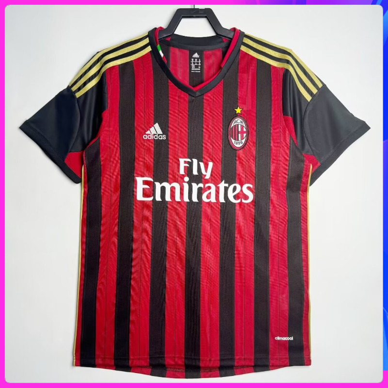 Vintage version 13-14 AC home เสื้อฟุตบอลคุณภาพสูงเสื้อแขนสั้น S-XXL