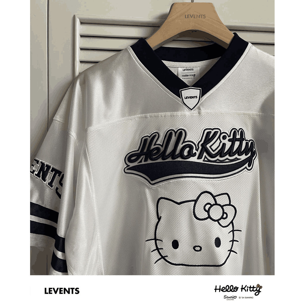 LEVENTS x Hello Kitty l Champion Oversize Yersey (สีขาว)