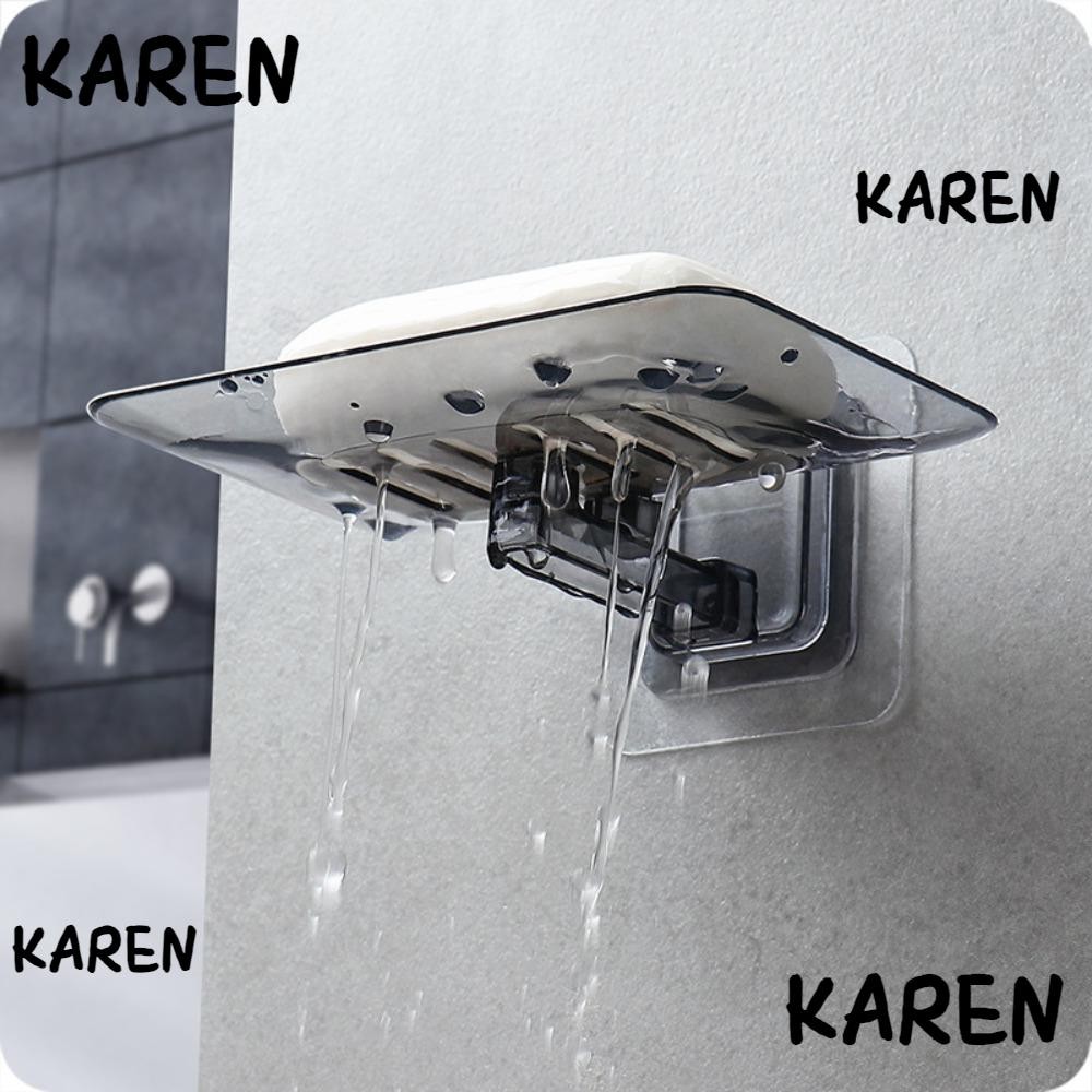 Karen ที่วางสบู่ ที่เก็บของในห้องน้ํา พลาสติก ชั้นวางสบู่แบบไม่ต้องเจาะ