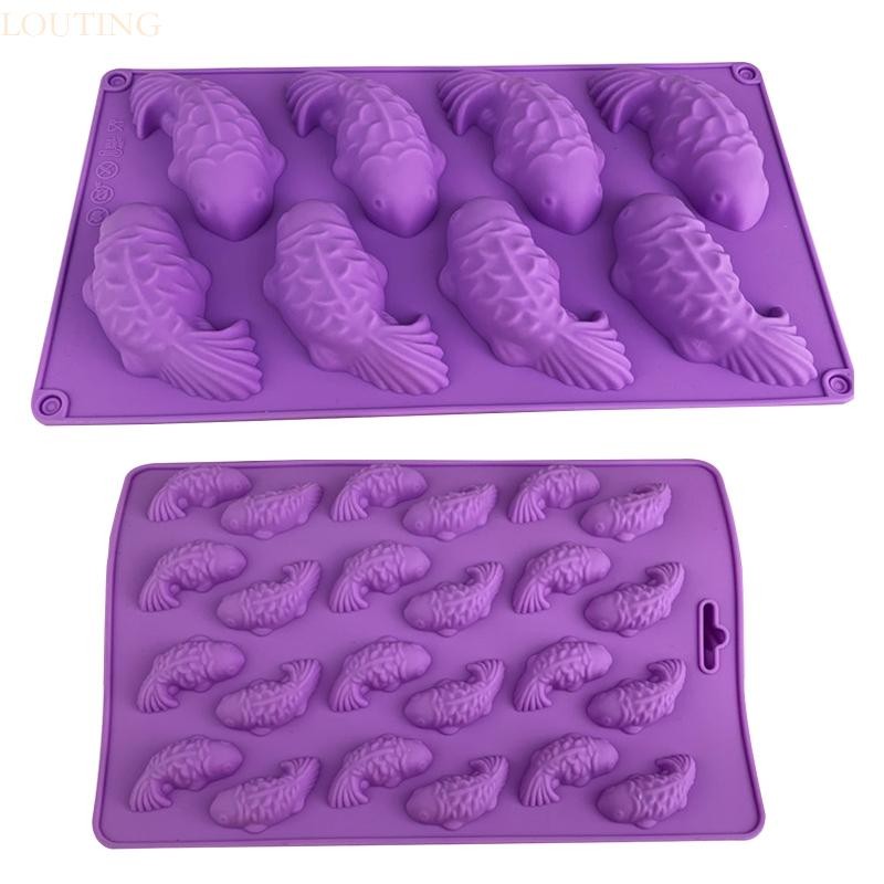 Louting แม่พิมพ์เค้กซิลิโคนปลาคาร์พรูปปลาซิลิโคน Mould Fondant ช็อกโกแลต Moulds