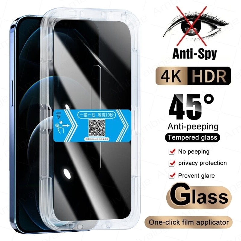 ฟิล์มกระจกกันมองด้านข้าง เต็มจอ สําหรับ iPhone 17 16 15 14 13 12 11 Pro max X XR XS Air