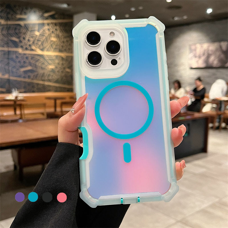 Sunyi สําหรับ iPhone 17 Air 16 15 14 13 Pro plus Pro Max Macaron เคสโทรศัพท์แบบแขวนสีแม่เหล็กกันกระแทกออกแบบแฟชั่นอินเทรนด์