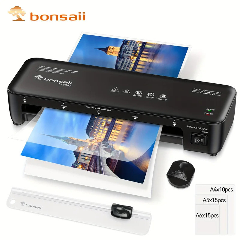 BONSAII 9" 4-in-1 Laminator พร้อม Never Jam Tech, เหมาะสําหรับ Docs & Photos - รวม 40 แผ่น, Great fo