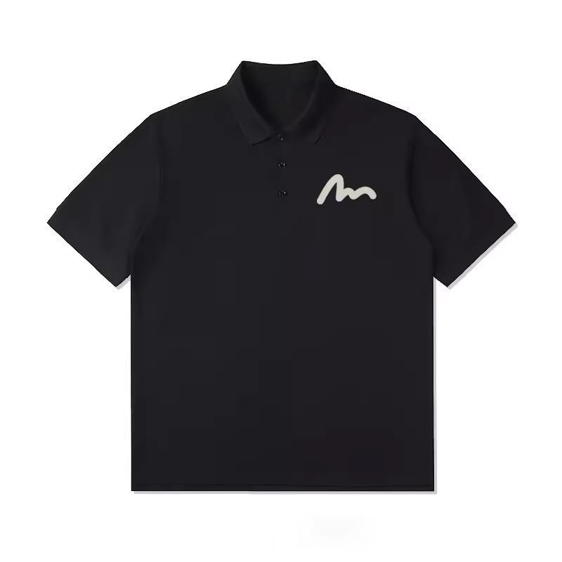 TeeTwoOne เสื้อสีดํา เสื้อโปโล POLO "Checkered emotes"พิมพ์ลาย ผ้าไหมนม โคตรนุ่ม คอปกแขนสั้น ทรงเข้ารูป เสื้อยืดผู้ชาย