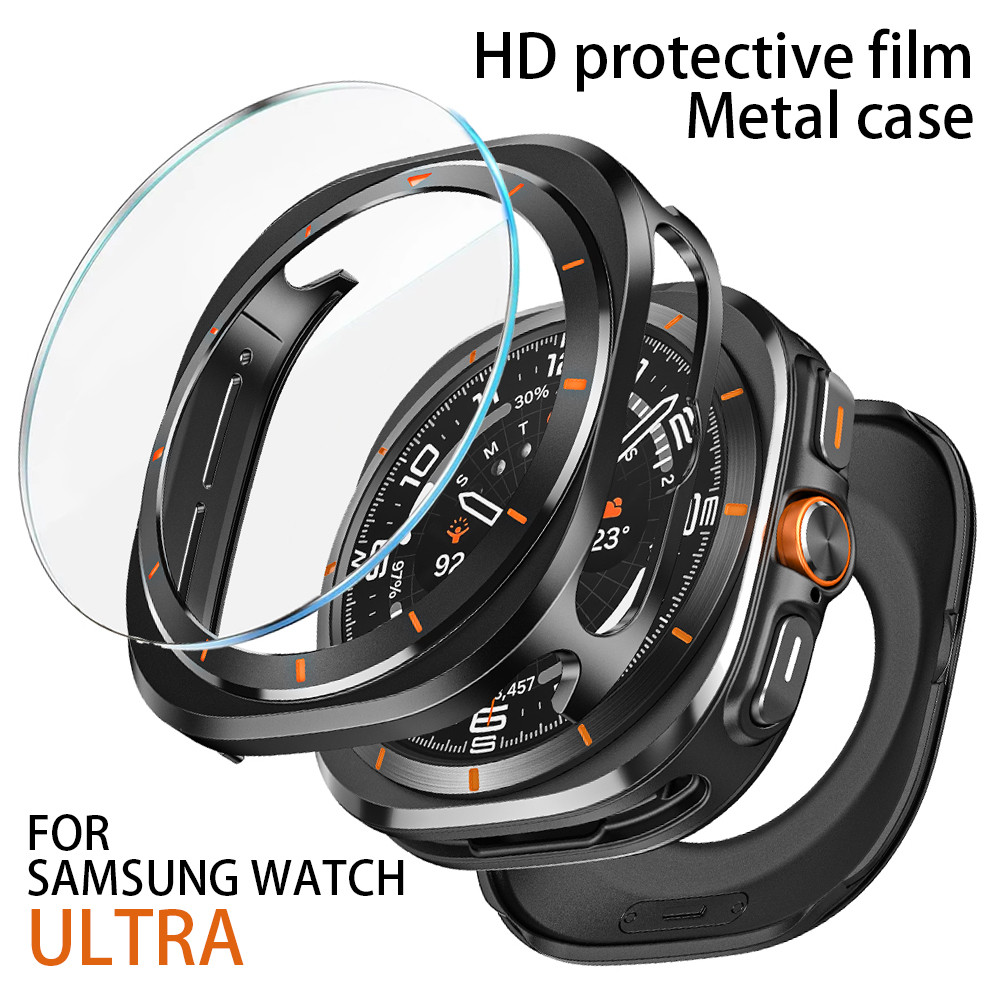 อลูมิเนียมอัลลอยด์สําหรับ Samsung GALAXY Watch ULTRA 47 มม.กรณีโลหะป้องกัน HD ฟิล์มป้องกันหน้าจอสําหรับ GALAXY ULTRA 7