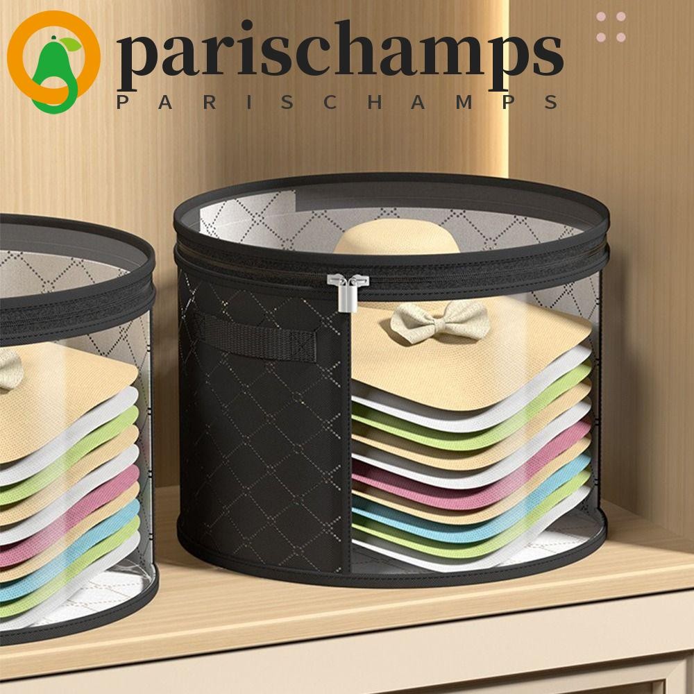 ถังเก็บหมวก PARISCHAMPS, ถุงเก็บหมวกปีกใส, กระเป๋าจัดระเบียบหมวก Moisture-Proof ความจุขนาดใหญ่เสื้อผ้าพับได้ถุงเก็บของเล่นเดินทาง