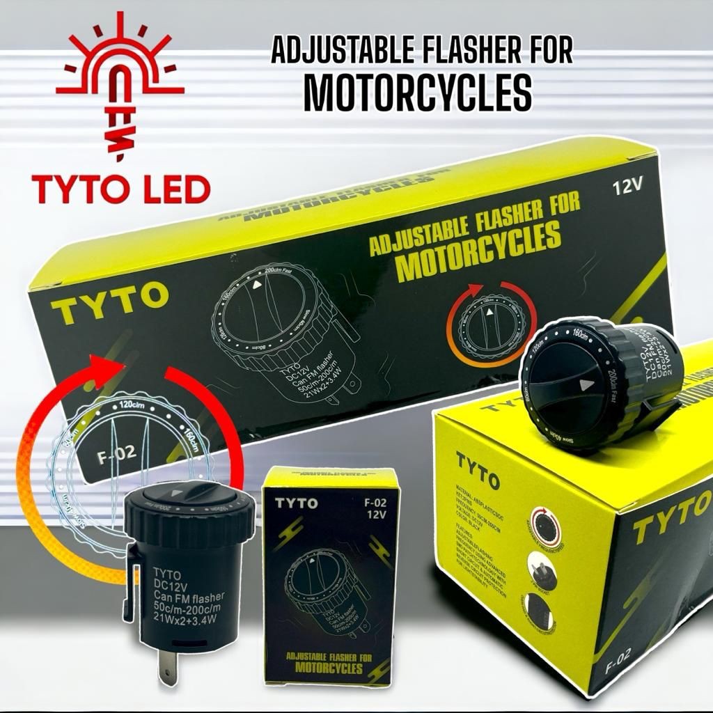 F2 หมุนรอบ Flasher ไฟเลี้ยว LED Flasher 12V หมุน LED Flasher F2 ปรับ Universal มอเตอร์ Tyto MotorZon
