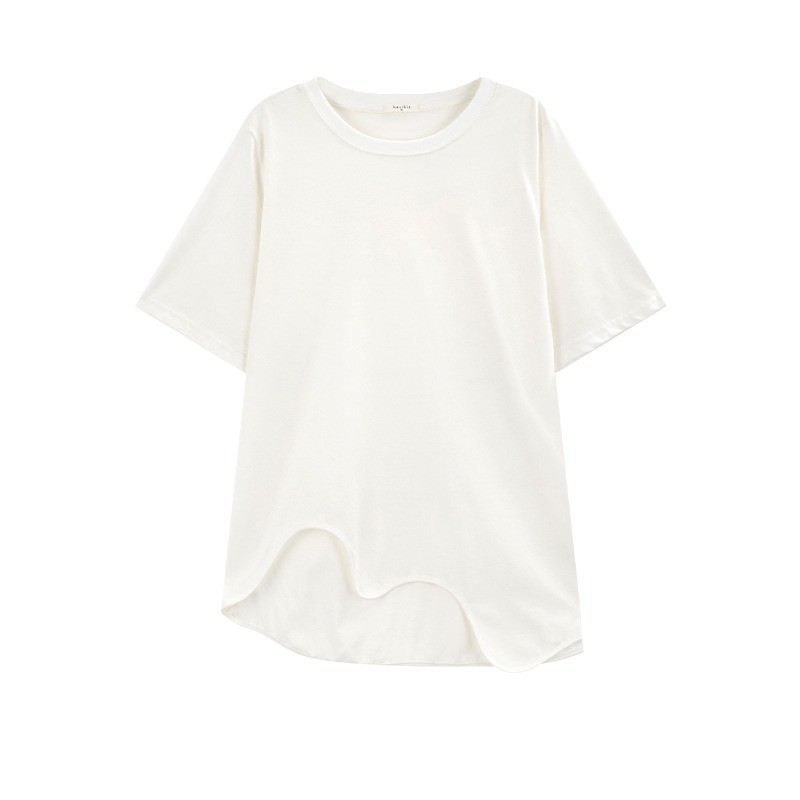 COCO-เสื้อยืดสตรี แขนสั้น ผิดปกติ ประเภทรุ่นหลวม หวาน อารมณ์ แฟชั่นสบาย ๆ เวอร์ชั่นเกาหลี ขนาดพลัส - รูปที่ 4