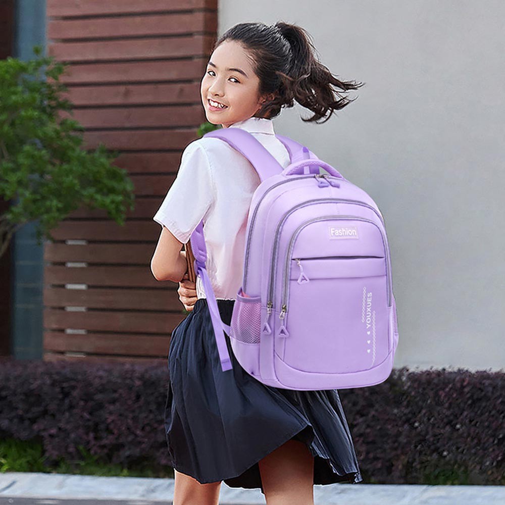 กระเป๋าเป้นักเรียน กันน้ำ ดีไซน์สวยงามเรียบง่ายมีให้เลือกสามสี น้ำหนักเบา พร้อมส่ง