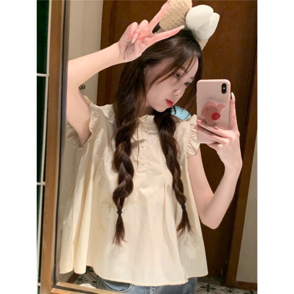 ส่งไวจากไทย⭐Summer⭐S-XL เกาหลีรุ่นหลวมฤดูร้อนกันแดดเสื้อยืดผู้หญิงเสื้อด้านบน