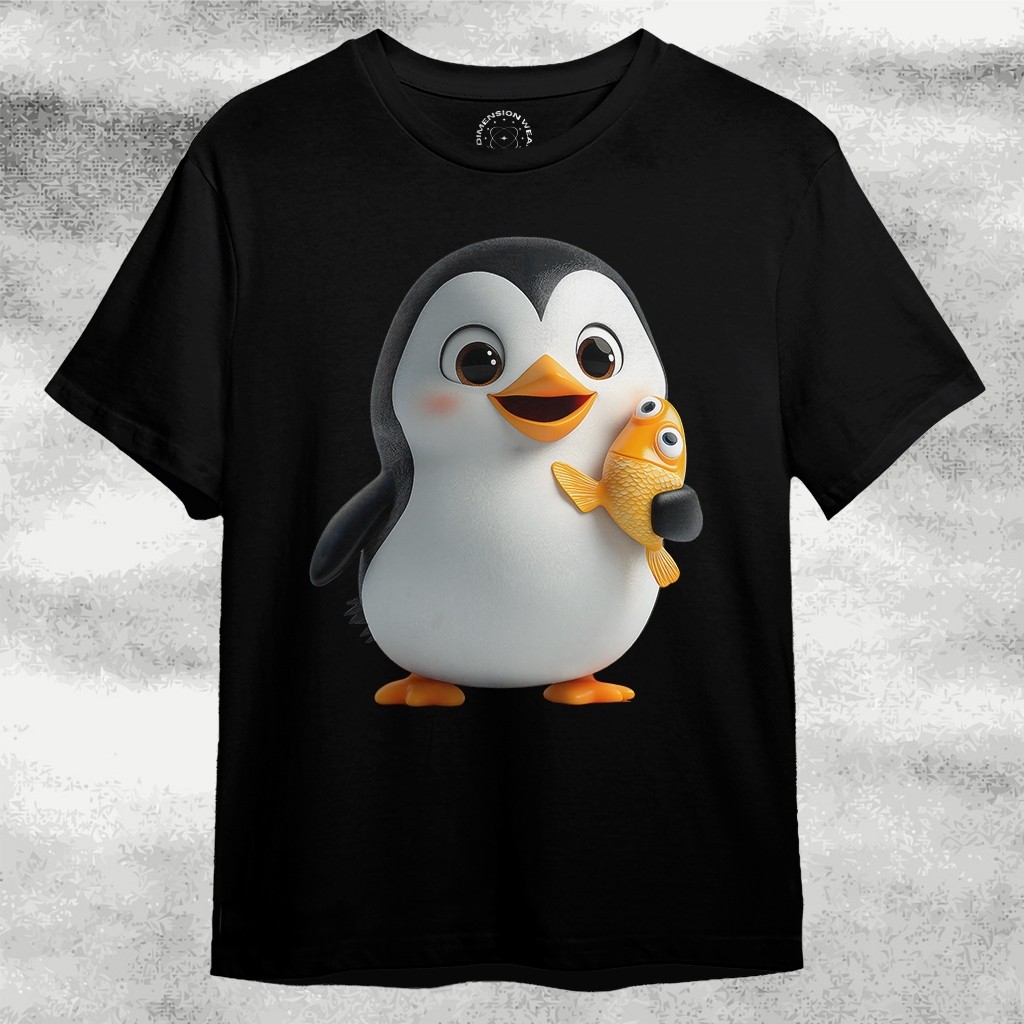 (EXO) 3DimensionWear - Original 3D Penguin And Yellow Fish Premium Distro T-Shirt - DT0997