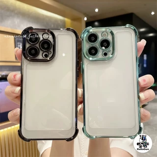 หรูหราชุบเกราะกันกระแทกเคสโทรศัพท ์ สําหรับiPhone 15 14 13 12 11 Pro Max 15 Plusกล ้ องป ้ องกันถุงลมนิรภัยอะคริลิคใสปกแ