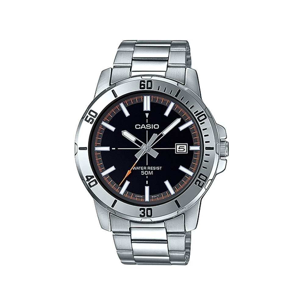 CASIO นาฬิกาข้อมือ CASIO รุ่น MTP-VD01D-1E2VUDF วัสดุสเตนเลสสตีล สีเงิน