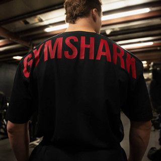 ใหม่ POWER Gyom POWER Shark Letter Light กีฬายืดหลวมเสื้อยืด…