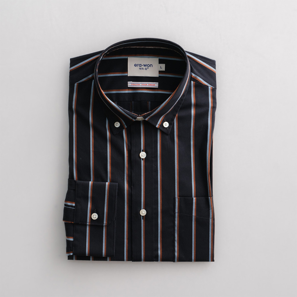 era-won เสื้อเชิ้ต ทรงปกติ แขนยาว รุ่น Dress Shirt Striped สี CB