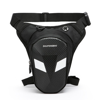 Hard Shell Waterproof Leg Bag Motorcycle Riding Waist Bag Rider Reflective Black Chest Bag