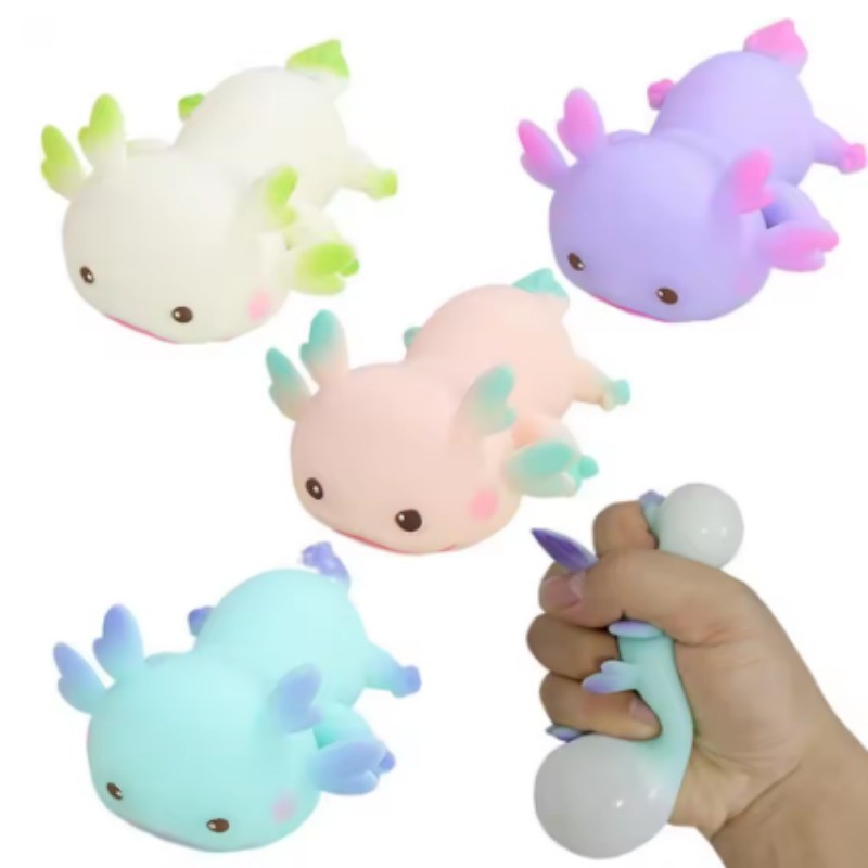 1 PC น่ารัก Axolotl บีบของเล่นการ์ตูนปลาผ่อนคลาย Antistress Squishy ของเล่นความเครียดบรรเทาช้า Rebou