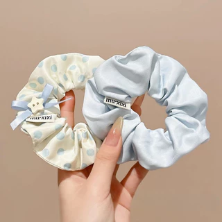 เด็กน่ารักเด็ก Blue Series Bowknot เชือกผมยางรัดผม Scrunchies เครื่องประดับผม