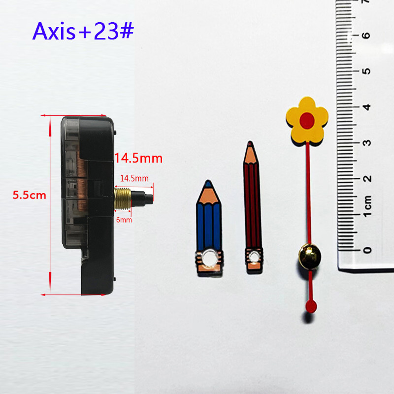 โมเดลนาฬิกา Quartz Movement 12888 ความยาวแกน 14.5 มม., สำหรับทำเองและเสียงเงียบ
