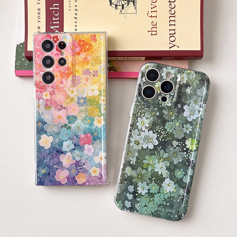 SAMSUNG ลูกอมสีดอกไม้เคสโทรศัพท์สําหรับSamsung A16 A06 A26 A36 A56 A15 A25 A35 A55 S25 S24 S23 S21 S20 FE S22 S10 Note 20 Ultra 10 Plus A14 A24 A34 A54 A05 A05s A53 A52 5G