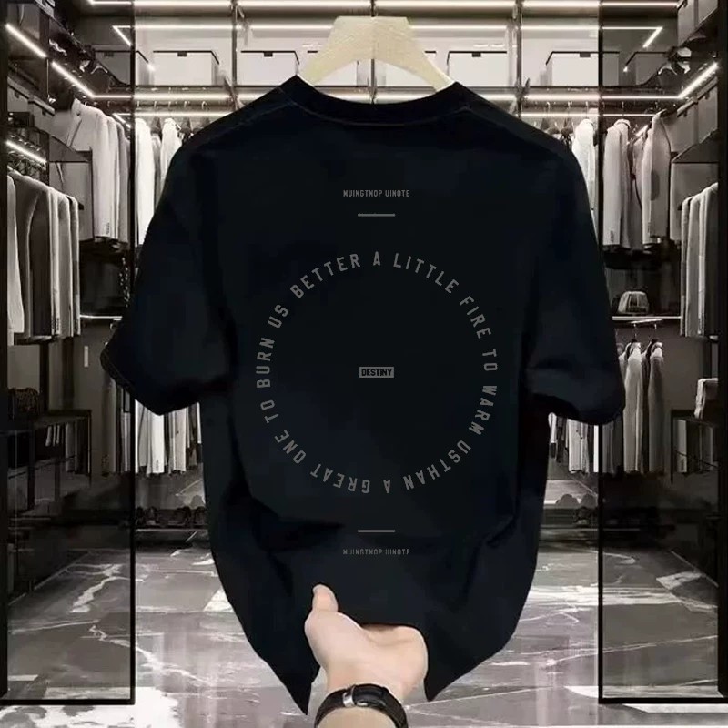 Y-T🎧เสื้อผู้ชายOVERSIZE เสื้อยืด สตรีท ไม่หดตัวลาย ลาย "DESTINY"🌟 แฟชั่น อเมริกันย้อนยุค เกรดพรีเมียม เสื้อคอตตอน100%