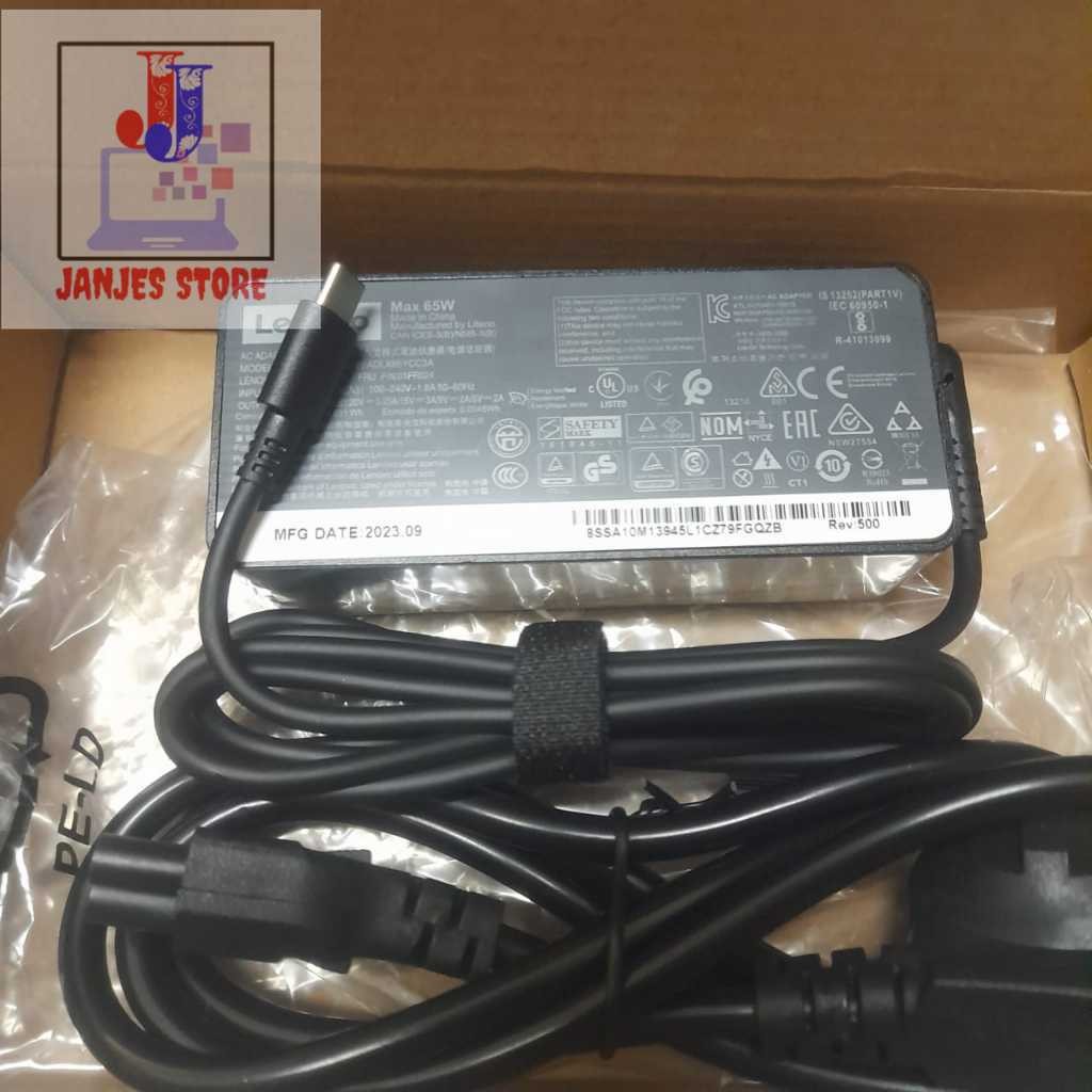 Lenovoo อะแดปเตอร์ชาร์จ Len ThinkPad 65W ประเภท C X1 T480 T480S T580 T580s T570 E580 E585 E480 L380 