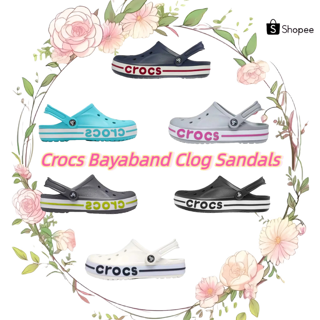 🚀ตัวแทน 🌊Crocs Bayaband Clog Sandals （205089-4CC）（205089-530）💦💯ฤดูร้อนรองเท้าแตะแฟชั่นสบายแท้ 100%🐬