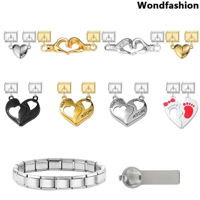 Hot Love Heart จี้อิตาเลี่ยน Charm สร้อยข้อมือ Fit 9 มม.สร้อยข้อมือสแตนเลส DIY เครื่องประดับทําอุปกรณ์เสริม Retro บุคลิกภาพโมดูลสร้อยข้อมืออุปกรณ์เสริม