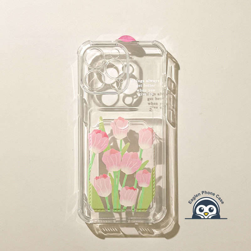 Insสไตล์สีชมพูTulipsปลอกใสสําหรับVivo Y17 Y16 Y15S Y15A Y12 Y3S Y9S Y01 Y02S Y02 Y3 Y1S Y11 Y12A Y13