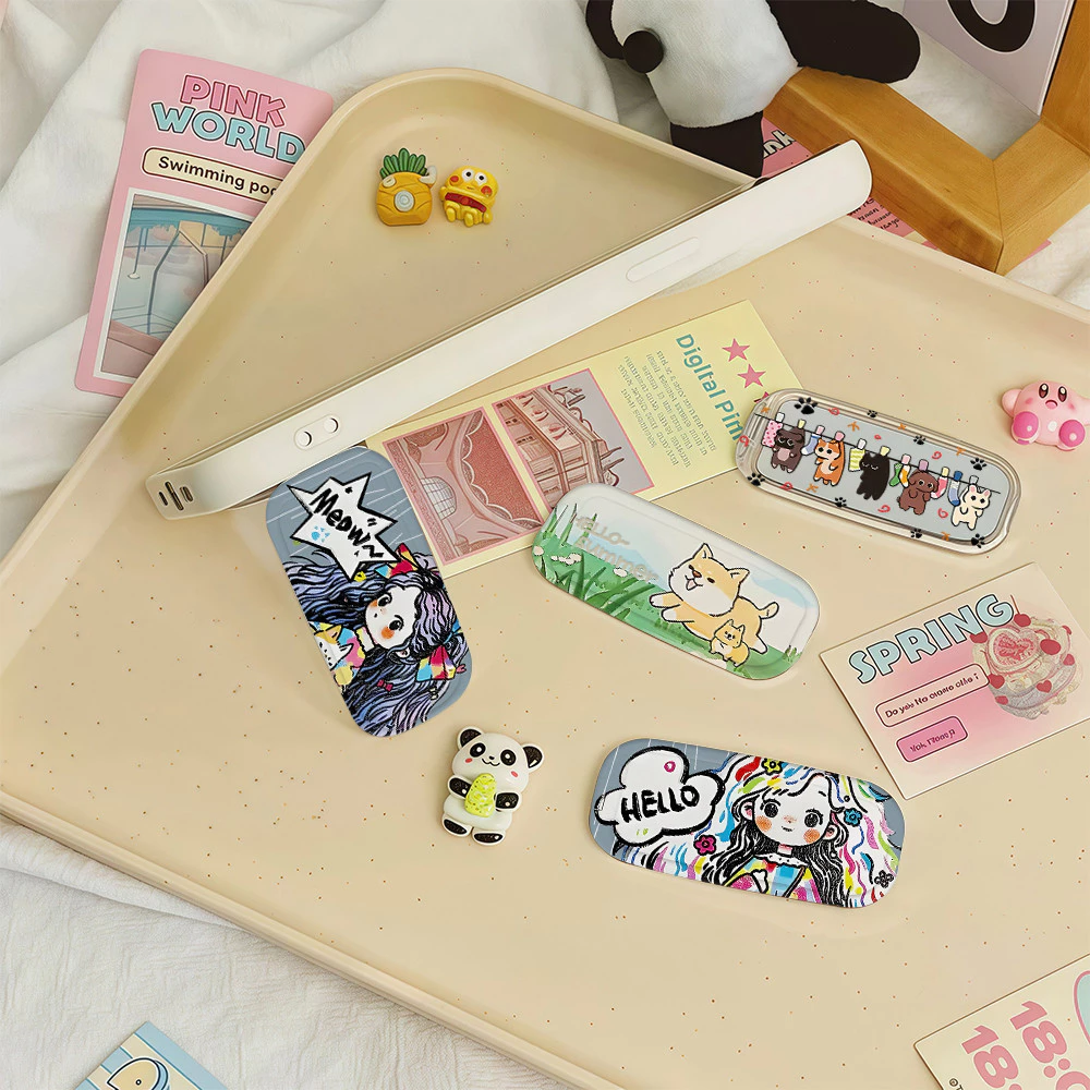 🚚COD🚚 การ์ตูนน่ารัก Holder ขาตั้งโทรศัพท์มือถือ กระจกพับได้ พับได้ สากล / แบบพกพา ที่มองไม่เห็น ที่วางโทรศัพท์ตั้งโต๊ะ thumbnail 5