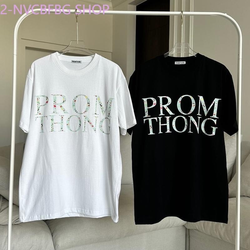 (โซนเสื้อผ้าผู้ชาย) ผู้ชายเท่ๆ เสื้อยืด Oversize PROMTHONG unisex สันทนาการ วินเทจ วัยรุ่น นักเรียน