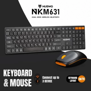 NUBWO NKM-631 YELLOW/GREEN/PURPLE BLUETOOTH KEYBOARD AND MOUSE คีย์บอร์ดไร้สาย เม้าส์ไร้เสียง