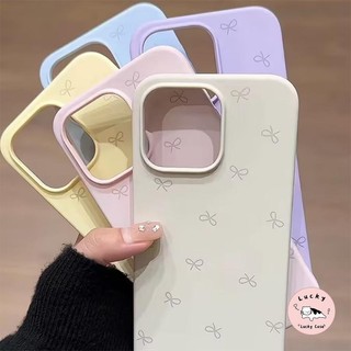 แฟชั่นน่ารักโบว์หนังลักษณะหรูหรานุ่ม เคส IPhone 7Plus 15 16 11 13 14 12 Pro Max 8Plus X XS Max XR 15 16 8 7 14 Plus