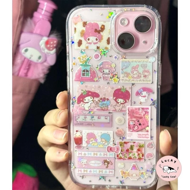 การ์ตูนน่ารักเมโลดี้กราฟิติใสนุ่ม เคส iPhone 17 16 11 13 14 12 15 Pro Max 7Plus XR 15 16 8 6 14 6s Plus Air X XS Max SE