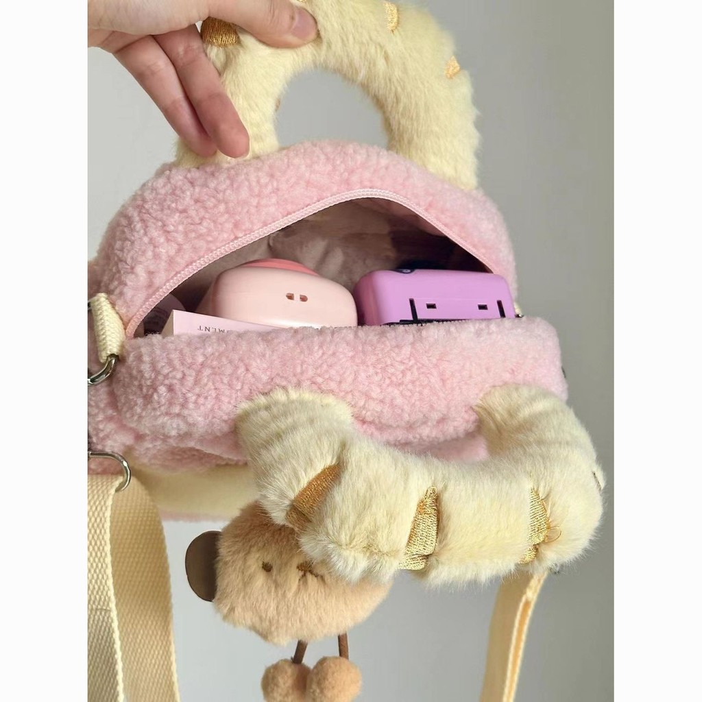 Shop ccd กระเป๋ากล้องแฟชั่นน่ารัก Merad Contrast สีน่ารักกระเป๋า Niche Casual Toast เย็บ Messenger ก