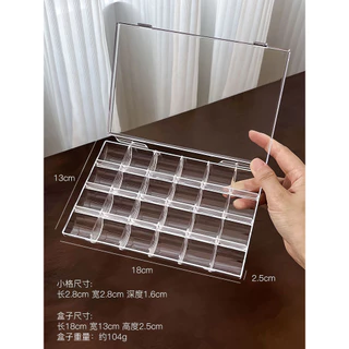 ความโปร่งใสสูงอะคริลิกล่องเครื่องประดับเครื่องมือทําเล็บ24ช่องกล่องกันฝุ่นกันน้ําแสดงได้สะดวกกล่องเก็บ