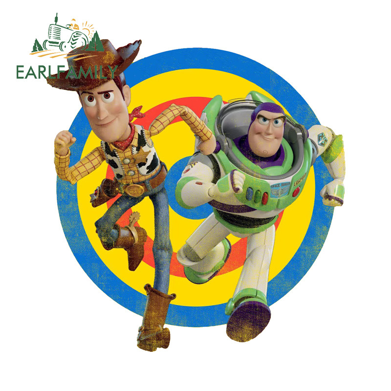 EARLFAMILY Toy Story สติกเกอร์รถแฟชั่นรถจักรยานยนต์กระจกสเก็ตบอร์ดกระเป๋าเดินทาง Occlusion Scratch ไวนิล Decals บุคลิกภาพรถสินค้า