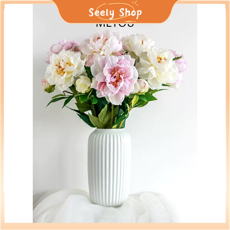 ʚɞ  seely.shop ʚɞ💥ส่งไว💥ช่อดอกไม้ประดิษฐ์ 6 ช่อโบ้ดอกโบตั๋นตกแต่งอุปกรณ์ประกอบฉากดอกไม้ปลอม