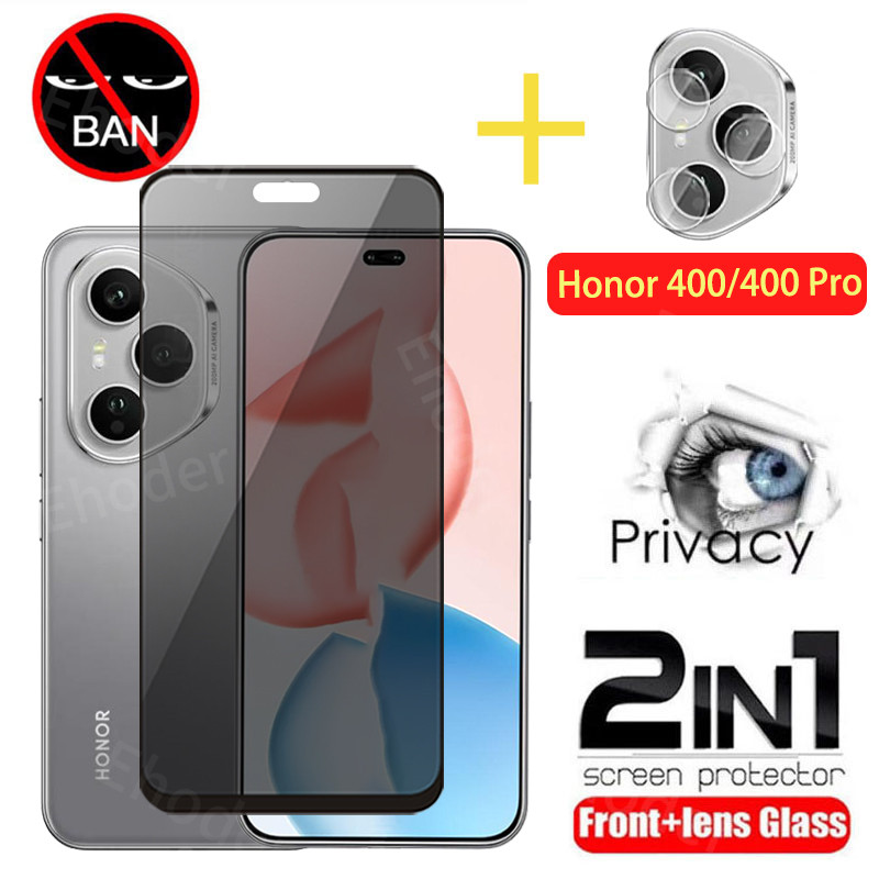 3Dโค้งความเป็นส่วนตัวกระจกนิรภัยสําหรับHonor 400 Pro 400Pro 4G 5G 2025 ป้องกันหน้าจอสําหรับHonor400p