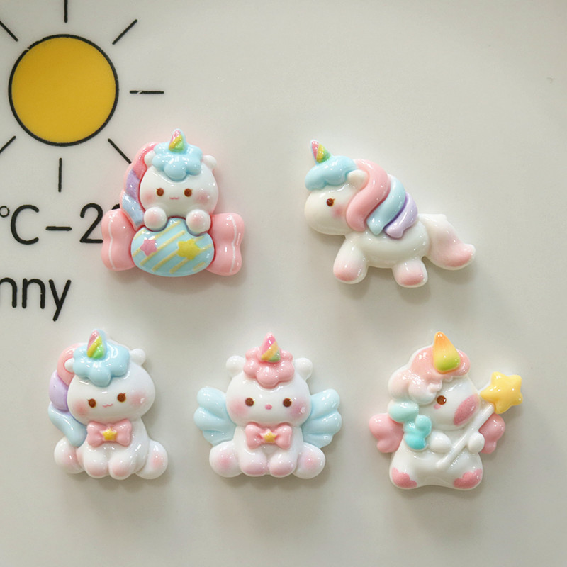 10ชิ้นใหม่ยูนิคอร์นน่ารักม้าเรซิ่นเสน่ห์สําหรับ ทําเอง(1-190)