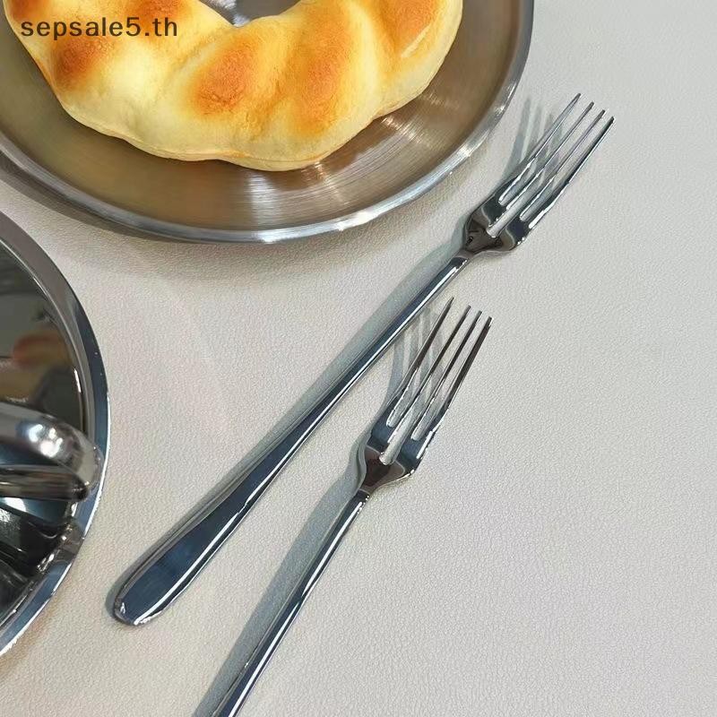 [บ้าน] เค้กสแตนเลสส้อมผลไม้อาหารค่ําสลัดส้อมบนโต๊ะอาหารส้อมขนมสีเงินสําหรับโรงแรมพรรคครัวเครื่องมือ {ไทย}