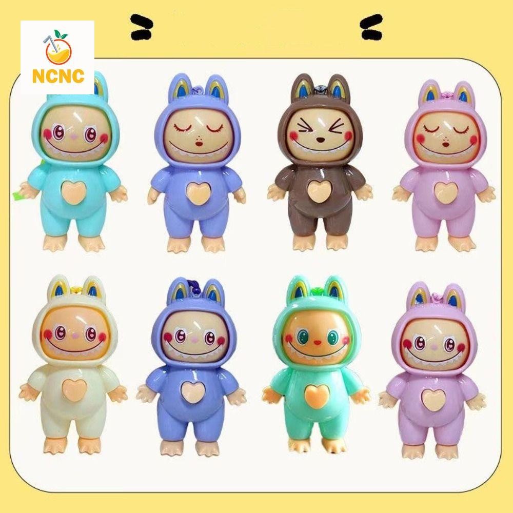 Ncnc Labubu ตุ๊กตาเปลี่ยนหน้า, เปลี่ยนหน้าพวงกุญแจของเล่นเปลี่ยนหน้า, จี้นุ่ม Interactive 3 Facial Smile Face แต่งหน้าของเล่นกระเป๋าเป้สะพายหลัง