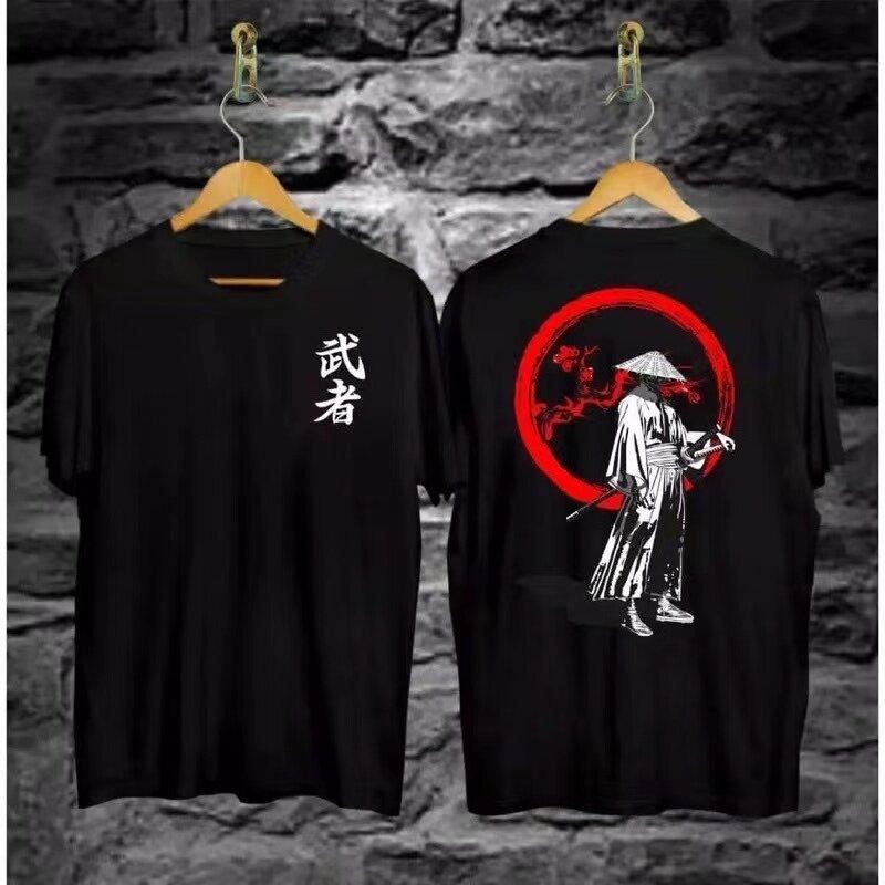 Fc- เสื้อยืด ลายซามูไร สไตล์ญี่ปุ่น แฟชั่น Funky เสืหรับทุกฤดูกาล ระบายอากาศสบายผ้า เสื้อยืด Cool Man S-3XL