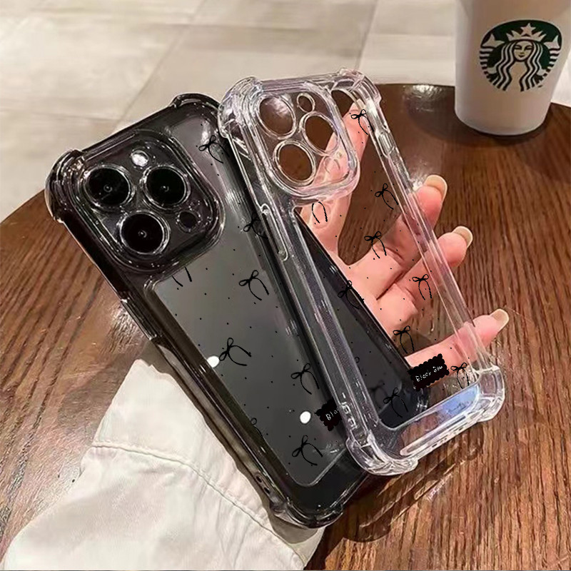 ความงามน่ารักกันกระแทกbowknotsกันชนสําหรับiphone 16 15 14 13 12 11 Pro Max XS X XR 8 7 Plusซิลิโคนฝาครอบโปร่งใสปลอก