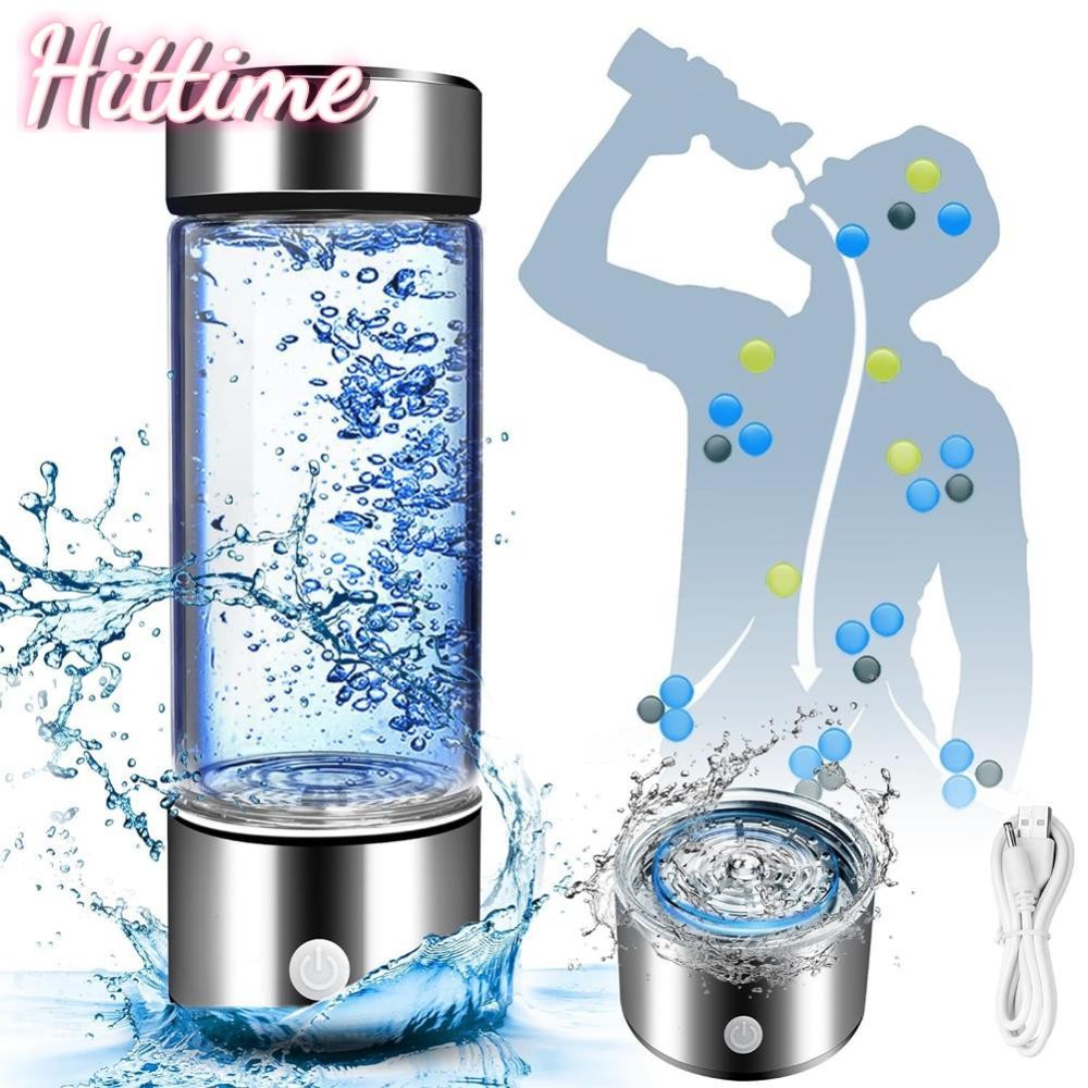 Hittime 420ml Hydrogen-Rich ถ้วยน้ําไฟฟ้าไฮโดรเจน Rich Water Generator ขวดไทเทเนียมคุณภาพกรองแบบพกพา Antioxidant Lonizer M5V6