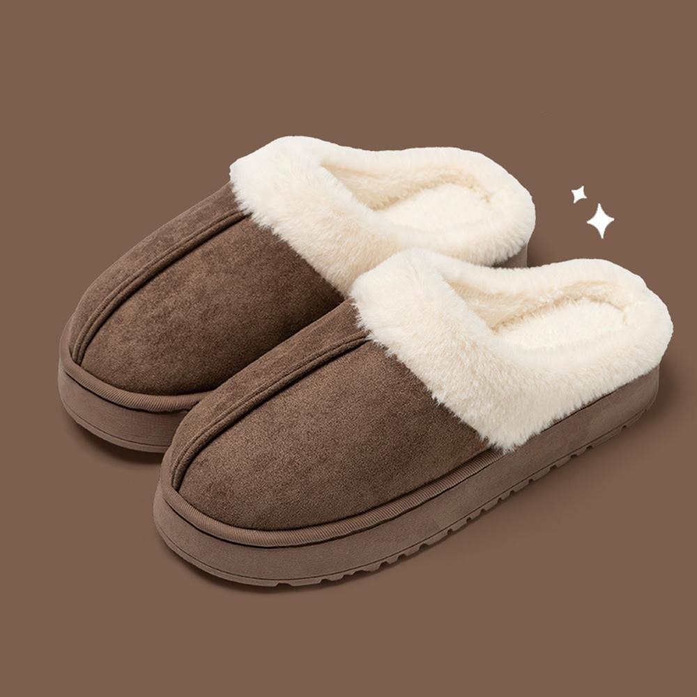 รองเท้าบ้านฤดูหนาว BATE, Fuzzy Fluffy Memory Foam รองเท้าแตะแพลตฟอร์มผู้หญิง, ในร่มและกลางแจ้ง Anti-slip Plush ซับรองเท้าแตะอุ่น