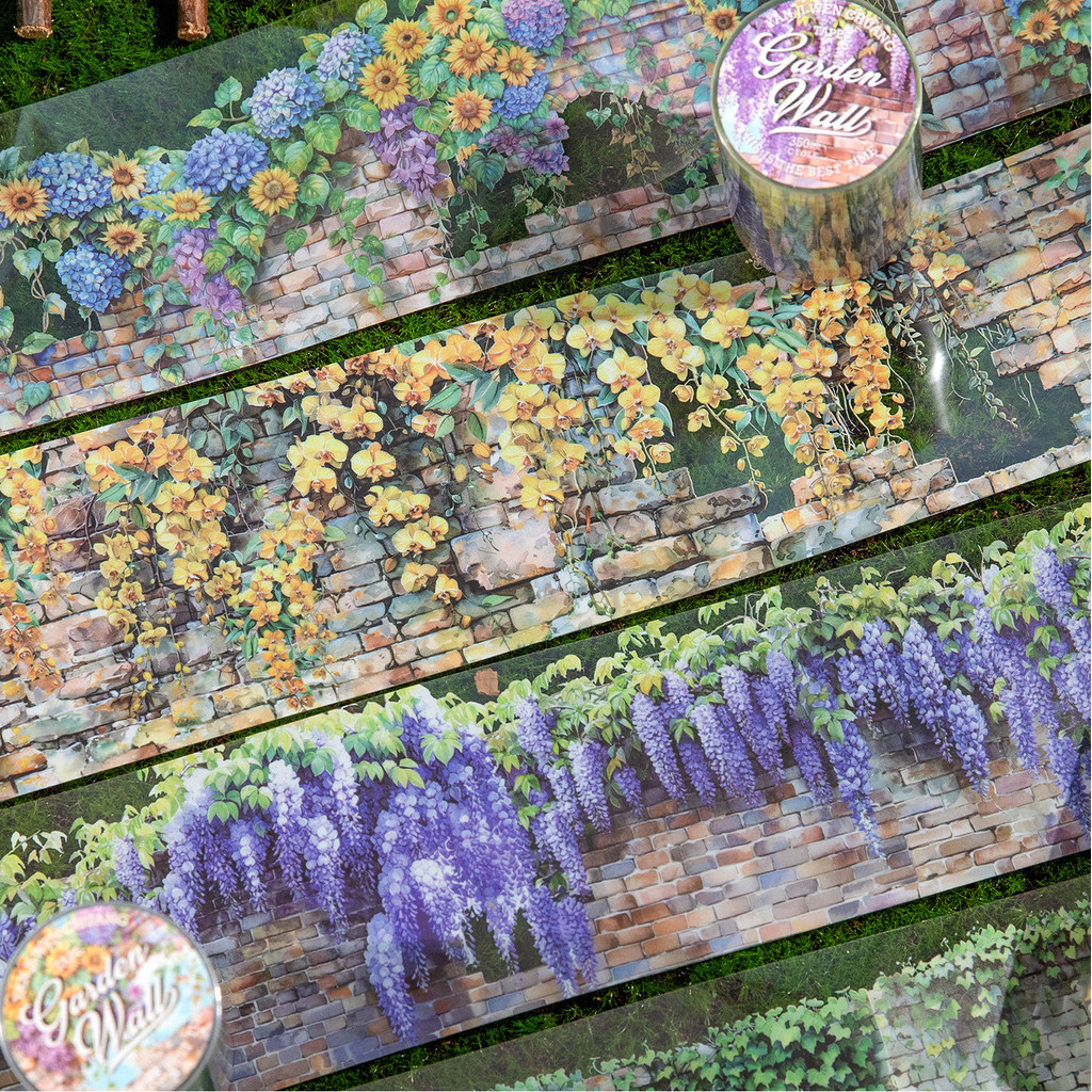 รั้วสวน Themed PET Washi เทปชุด Vintage Flora Washi เทปสําหรับ Journaling Scrapbooking สติกเกอร์เทปตกแต่งสําหรับ Scrapbooking Bullet Journs Planner Arts หัตถกรรม
