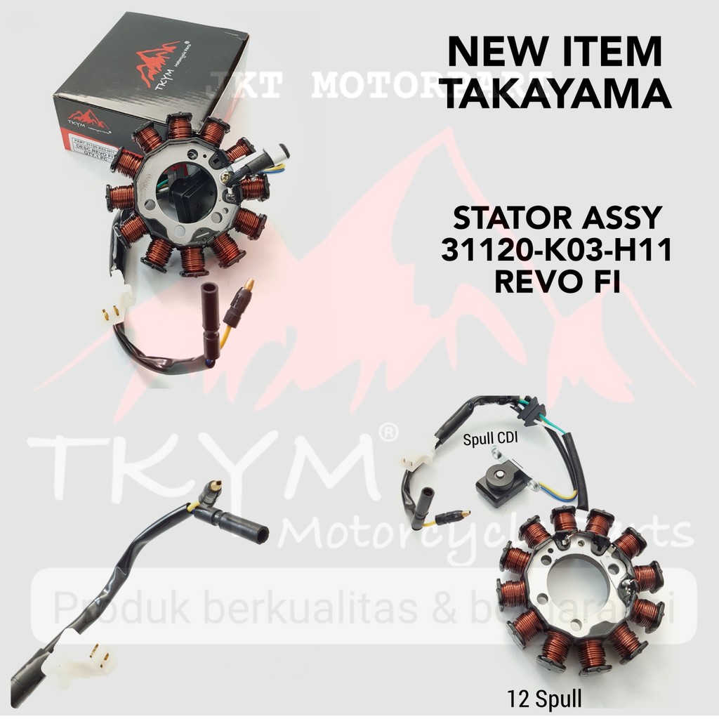 SPULL STATOR ASSY+Pulser (12 S) REVO FI [31120-K03-H11] ต้นฉบับ TAKAYAMA TKYM