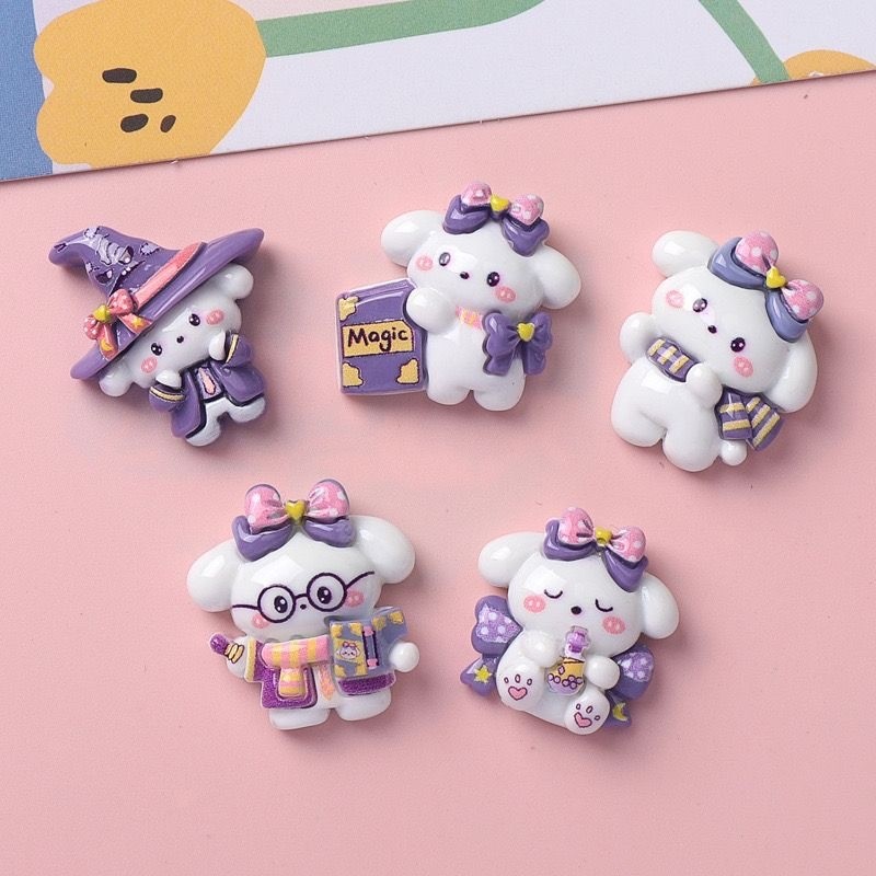 [100ในสต็อก] นักมายากลการ์ตูนลูกสุนัขเงา DIY อุปกรณ์เรซิ่นเจาะรูเครื่องประดับกิ๊บติดผมเคสโทรศัพท์แก้วน้ำหมวก