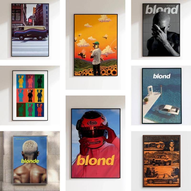 Frank Ocean Blond โปสเตอร์ผ้าใบวินเทจ, Frank Ocean, Blond, ตกแต่งสํานักงาน, ตกแต่งบ้าน, โปสเตอร์ย้อนยุค, ความงาม Wall Art